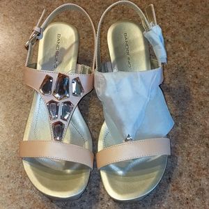 Bandolino Hopton Jeweled Pink Wedge Sandals 7.5